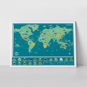 Carte du monde à gratter animaux