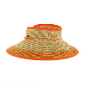 Visière orange en paille