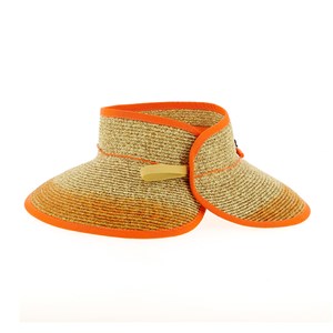Visière orange en paille