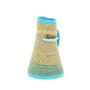 Visière en paille turquoise