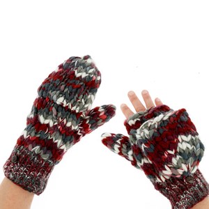 Moufles mitaines bordeaux