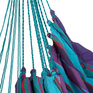 Chaise hamac cocon turquoise/violet