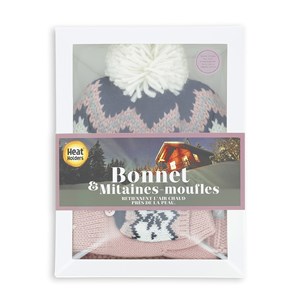 Coffret bonnet et mitaines roses