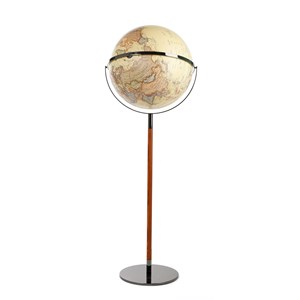 Globe sur pied bois antique
