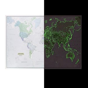 Carte du monde phosphorescente