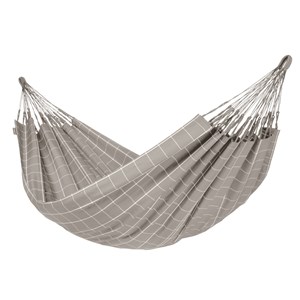 Hamac double carreaux taupe