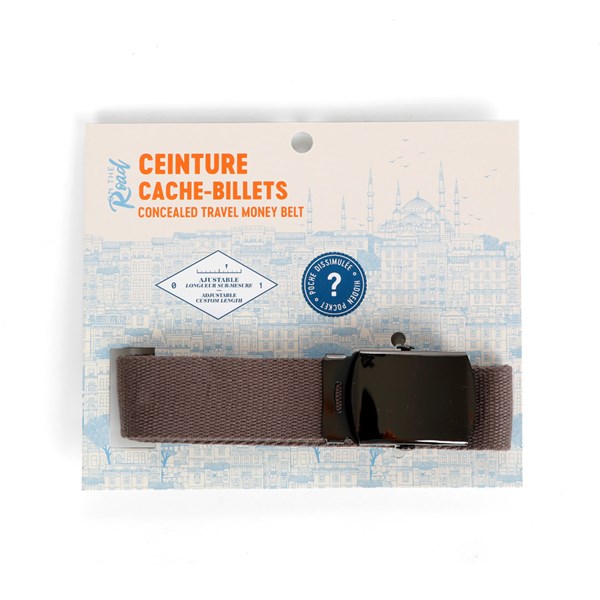Ceinture De Voyage Nature & Découvertes - Porte-billets Kaki Et Rouge - Très Bon état