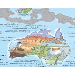 Carte du monde à gratter Randonnées