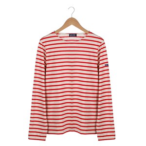 Marinière en coton bio Saint James rouge