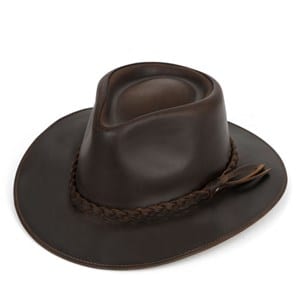 Chapeau en cuir marron L