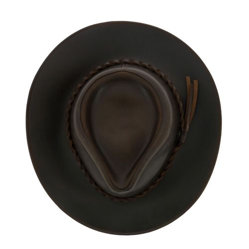 Chapeau en cuir marron XL
