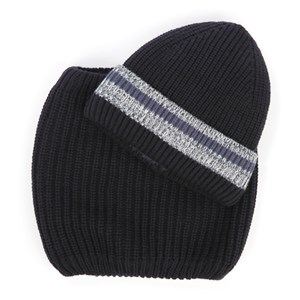 Coffret bonnet et tour de cou bleu