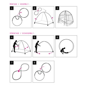 Moustiquaire de lit 1 place autoportante