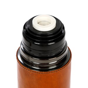 Bouteille isotherme inox et cuir