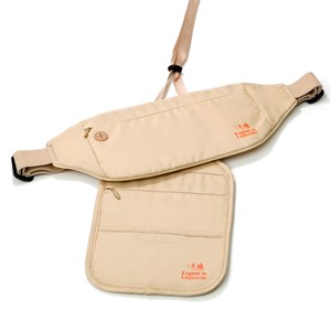 Pochette secrète tour de cou beige