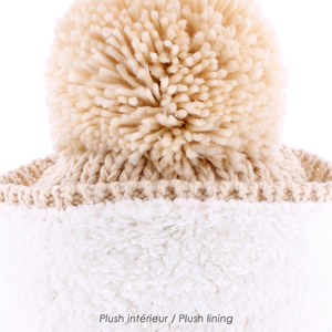 Bonnet pompon beige