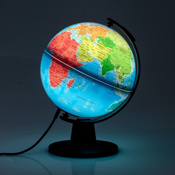National Geographic - Globe terrestre lumineux politique en français - 30  cm de diamètre (Collection Gold)