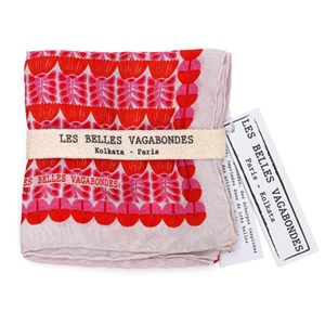 Foulard en soie Les Belles Vagabondes Rose
