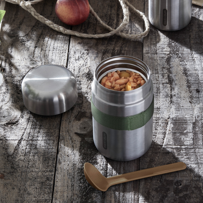 Boîte Repas Isotherme 600ml Acier Inox 316 - Thermos Alimentaire Avec Cuillère Intégrée - Vert