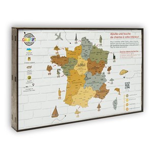 Carte de France murale en bois