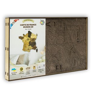 Carte de France murale en bois
