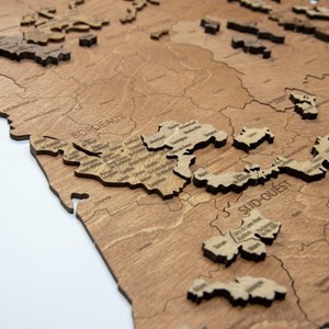 Carte vignobles de France en bois