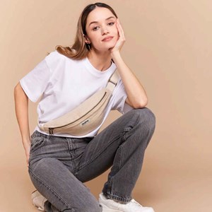 Sac banane coton bio Olivia Hindbag Beige