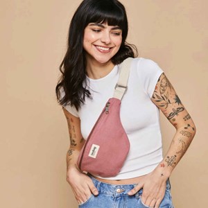 Sac banane coton bio Olivia Hindbag Rose