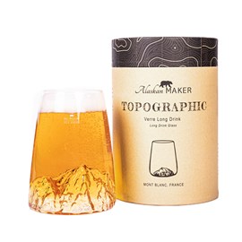 Verre design topographic Mont Blanc