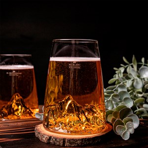 Verre design topographic Mont Blanc