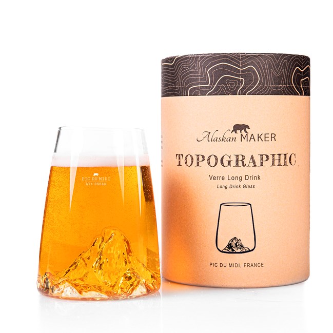 Verre design topographic Pic du Midi