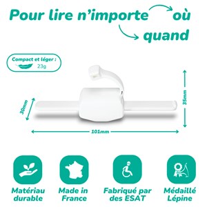 Lampe de lecture Lizia 3 en 1 Blanc