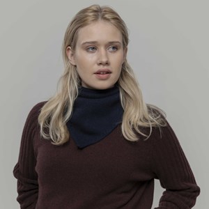 Sophie Scarf en laine recyclée mixte Bleu foncé