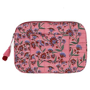 Housse de protection ordinateur en coton Rose
