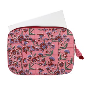 Housse de protection ordinateur en coton Rose