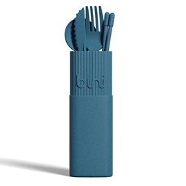 Kit couverts nomades réutilisables bleus