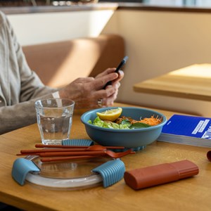 Kit couverts nomades réutilisables rouge