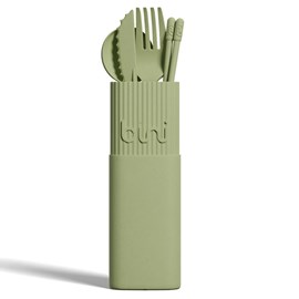 Kit couverts nomades réutilisables vert