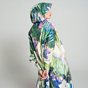 Poncho de pluie recyclé Rainkiss Fleurs