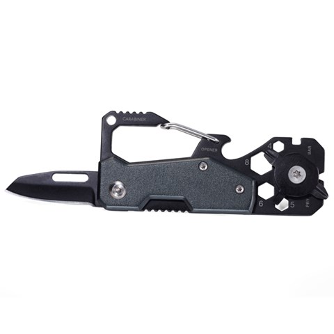 BE-TOOL 1 porte-clés en alliage de titane avec mousqueton pour une utilisation en extérieur, argent