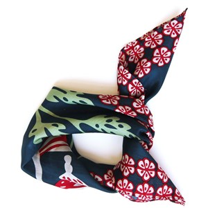 Foulard en soie Les Belles Vagabondes Bleu marine