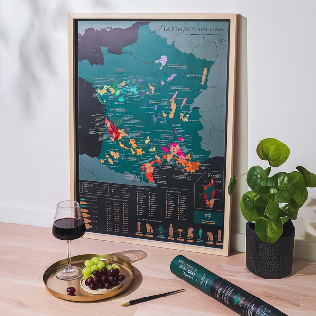 Carte des vignobles à gratter