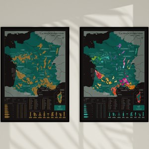 Carte des vignobles à gratter