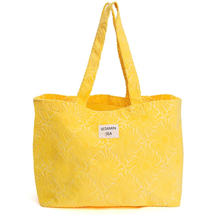 Nature & Découvertes - Grand sac cabas de plage coton et polyester jaune