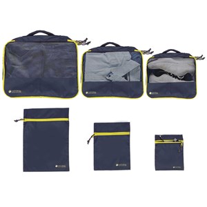 Kit organiseur 6 pochettes de voyage bleu marine