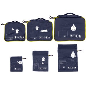Kit organiseur 6 pochettes de voyage bleu marine