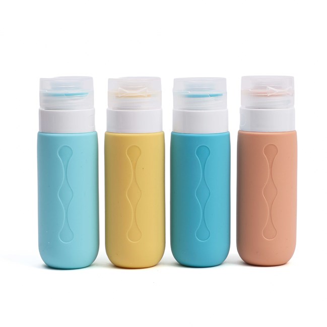 Trousse de 4 flacons de voyage rechargeables en silicone 90 ml