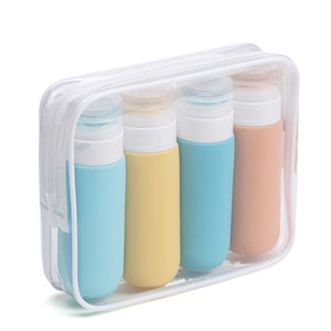 Trousse de 4 flacons de voyage rechargeables en silicone 90 ml