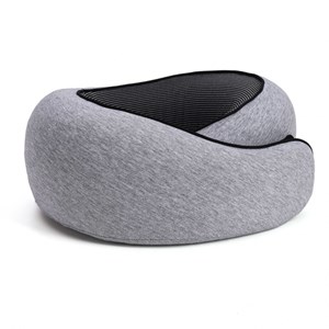 Coussin de voyage cervical ergonomique mousse mémoire de forme gris