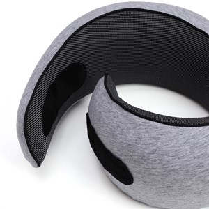 Coussin de voyage cervical ergonomique mousse mémoire de forme gris